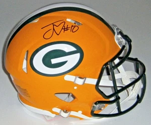 Casco auténtico PACKERS Jordan Love firmado tamaño completo velocidad con #10 certificado de autenticidad JSA AUTO - Imagen 1 de 2