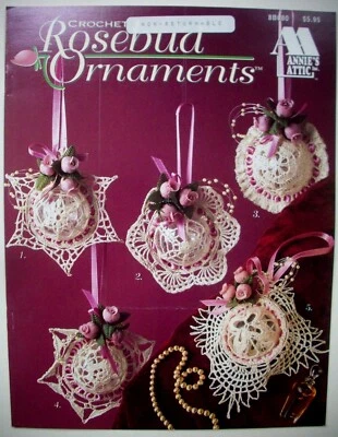 Rosebud Ornaments Christmas Annie's crochet pattern  - Image 1 of 2