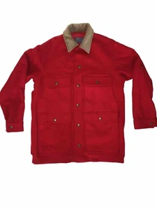 Vintage Pendleton Red Wool Mackinaw Jacket Red Cruiser Coat Medium Euc - Bild 1 von 11