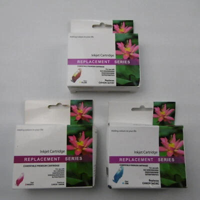 Cyan 3eC Magenta 3eM Yellow 3eY Ink Cartridges for Canon Inkjet Printers X3 - Image 1 of 4