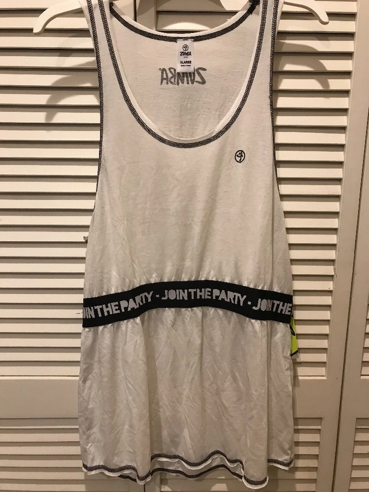 Nuevo con etiquetas Camiseta sin mangas Zumba para mujer XL blanca sexy en un ceñido Top Algodón Poliéster Única Foto 1 de 1