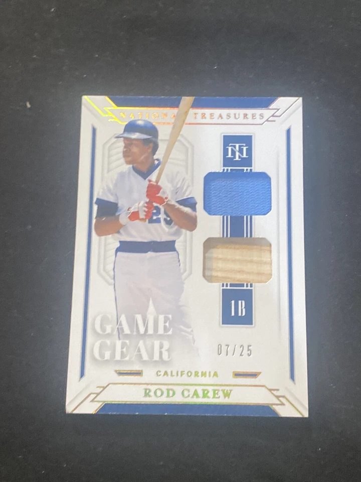 Rod Carew 2019 National Treasures Game Gear Bat Jersey #7/25 - Image 1 of 2