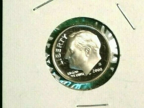 2008 - S  Clad  Proof  Roosevelt  Dime   Great   Coin    Free   Shipping Cover
