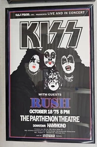 KISS & Rush, póster de concierto enmarcado, Parthenon Theatre Chicago - Imagen 1 de 2