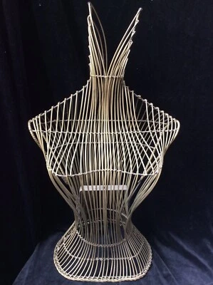 Buste Mannequin ancien de Commerce Osier - Photo 1/4