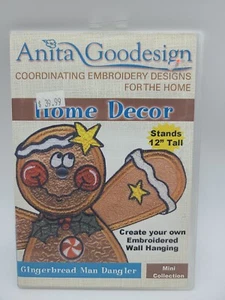 NUEVO - Anita Goodesign Gingerbread Man Dangler máquina de bordar diseño CD - Imagen 1 de 2