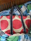 Joules Phoebe Red Spot Heavy Canvas Beach Bag Shopper Bag Lined Zip Pocket
