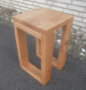 Tavolo in legno, tavolino rovere selvatico, rovere massello. Dimensioni: 30x30x50 cm di altezza. - Foto 1 di 5