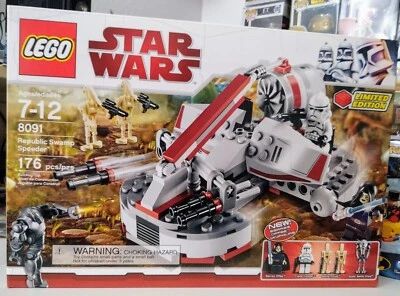 NOVO E LACRADO! Lego Star War Conjunto 8091 REPUBLIC SWAMP SPEEDER!  Aposentado! B Offee - Imagem 1 de 4