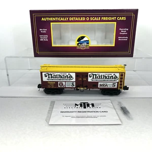 MTH Premier 20-94535 Nathan’s HotDogs 36’ Woodsided Reefer O Gauge NEW 1916 RARE - Picture 1 of 19