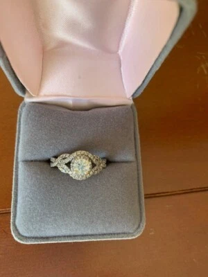 Diamond Engagement Ring 0.46 ct tw Round-cut 14k White Gold GSI Certified - Image 1 of 4