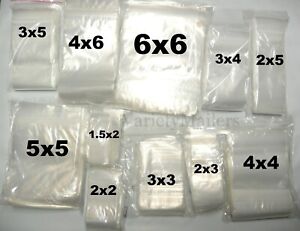 100 Small Reclosable Seal-Top Clear Baggies 16 Sizes to Choose From Top Quality