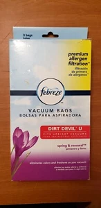 Febreze Spring & Renewal 3 Stück Vakuumbeutel DIRT DEVIL TYP U aufrecht - Bild 1 von 3