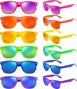 SUNOVELTIES 12 Pack Retro Colored Sunglasses Classic Medium, Assorted Color - Picture 1 of 7