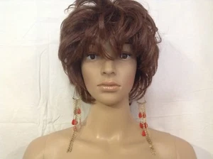 Ricki's Women's Wire Earrings Red In Color With Gold Wire - Picture 1 of 4