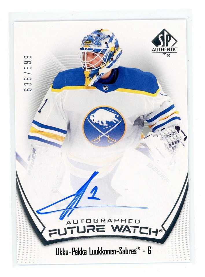 2021-22 SP AUTHENTIC #114 FUTURE WATCH ROOKIE AUTO /999 UKKO-PEKKA LUUKKONEN - Image 1 of 1