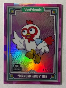 2025 VeeFriends Topps Chrome "Diamond Hands" Hen Pink Refractor 47/75 - Picture 1 of 2