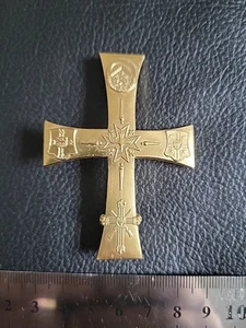 (2076) Goldfarbendes Ordenskreuz - Brustkreuz  an Nadel - Bild 1 von 17