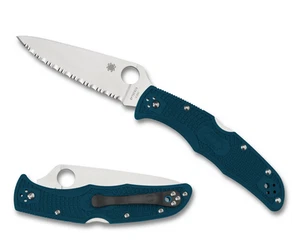 Spyderco Knives Endura 4 Lightweight Lockback Blue FRN K390 Steel C10FSK390 - Picture 1 of 4