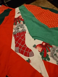 Vintage Katzen Kätzchen Patchwork Weihnachtsbaum Rock Landhaus 68" - Bild 1 von 12