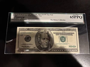 DBR 1996 $20 FRN St. Louis STAR Gem Fr. 2084-H* Legacy 65 PPQ Serial AH00468887* - Picture 1 of 2