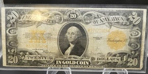 FR 1187 1922 $20 TWENTY DOLLARS GOLD CERTIFICATE CURRENCY NOTE - Picture 1 of 5