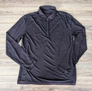 John Varvatos Collection Polo Mens Marled Burgundy Lightweight LS Button Up - L - Picture 1 of 11