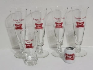 Vintage Enjoy Life with MILLER High Life Biergläser - Konvolut - Bild 1 von 8