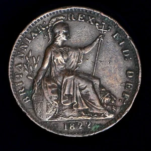 GB GEORGE IV COPPER FARTHING 1822 ++ SHARP GRADE!! ++ [146-06] - Picture 1 of 2