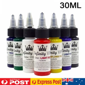 Professional Tattoo Ink Monochrome 7 Colors 1 oz Pure Plant Tattoo Pigment 30ML - Picture 1 of 20