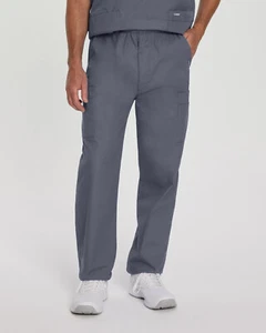 MEN'S - Landau Essentials Men's Straight-Leg Cargo Scrub Pants #8555 STEEL GREY - Picture 1 of 9