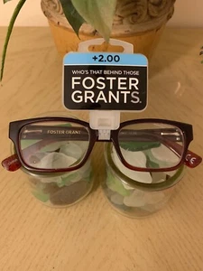 New Foster Grants Roxanna Reading Glasses +2.00 Color Wine Retail $22 - Picture 1 of 12