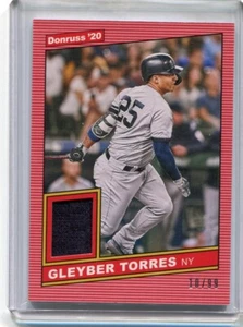 GLEYBER TORRES 2020 DONRUSS RETRO 1986 RELIC RED PARALLEL #D 10/99 - Picture 1 of 2