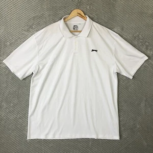 SLAZENGER Polo Shirt Mens 3XL XXL White Logo Short Sleeve Activewear Sports - Imagen 1 de 16