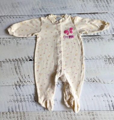 Carter’s Talla 6-9M De Colección Y2K Amarillo Floral Mariposa Daddy’s Little Girl Dormir Foto 1 de 4