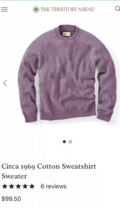Territory Ahead Men's L VTG Inspired 1969 Purple Crew Pullover Sweater Cotton - Picture 1 of 11