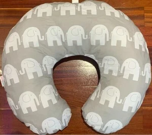 Baby Breast Feeding Pillow Pregnancy Nursing Cotton Elephants Grey - Picture 1 of 1