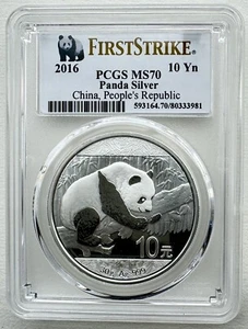 PCGS MS70 First strike 2016 Silver panda coin 30gram 10yuan faint spot - Picture 1 of 2