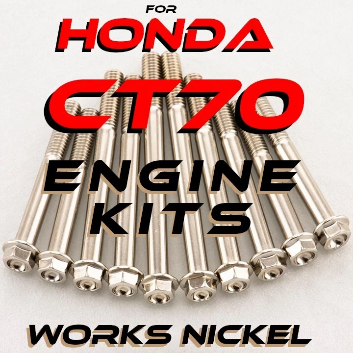 Works Nickel ENGINE Bolt Kit for 1969-1980 Honda CT70 Models - Изображение 1 из 4