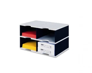 Ablagesystem Ablage styrodoc duo Jumbo 4 Sortier Fächer grau schwarz - Bild 1 von 1