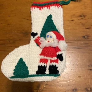 Medias de Navidad vintage de ganchillo con SANTA y árbol retro 3D Santa Grannycore - Imagen 1 de 9