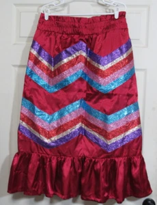 Native American Handmade Women's Red Ribbon Skirt Size XLarge - Picture 1 of 4