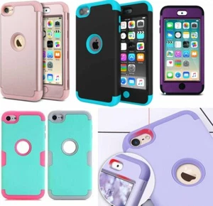 For iPod Touch 6th & 7th Gen - Hard & Soft Hybrid Shockproof Armor Case Cover - Picture 1 of 52