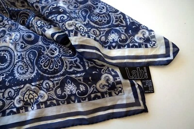 Pañuelo pañuelo de seda y algodón PAL ZILERI LAB para hombre y mujer azul y blanco Foto 1 de 4