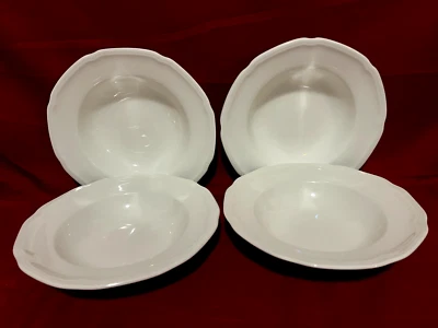 Mikasa Antique White HK400 Set Of 4 Rimmed Fruit/Dessert Bowls 6 1/4" - Image 1 of 2