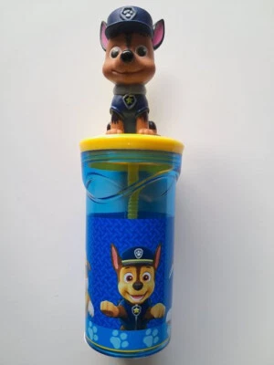 Paw Patrol 3D Becher Trinkbecher Figur Chase mit Strohhalm 360ml - Bild 1 von 4
