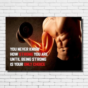 Gym F Artwork Training Workout Motivation Quote Body Fitness Wall Poster Canvas - Picture 1 of 11