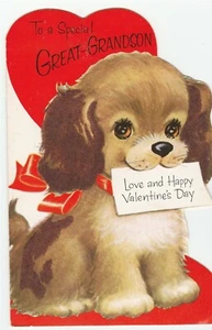 Vintage Valentine Card Cocker Spaniel Dog With Note Flocked 1960's Paramount - Picture 1 of 3