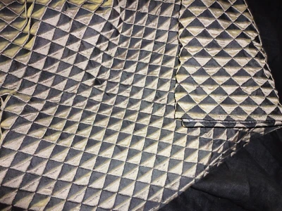 J. QUEEN FAIRMONT BLACK & GOLD DAMASK TRIANGLE (1) CALIFORNIA KING BEDSKIRT  18" - Image 1 of 4