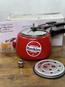 Hawkins Contura CTR30 Tomato Red Ceramic Coated 5 Litre Pressure Cooker Used - Picture 1 of 7